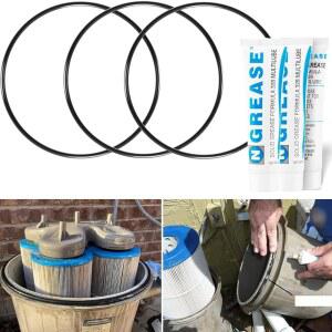 헤이워드 스타 클리어 플러스 풀 카트리지 필터 시리즈 및 분리 탱크 U9-228A C751 C900 C1200 C17502용 SPX0327 방수 윤활유 교체용 CX900F 0-240 헤드 뚜껑 O-링 3팩