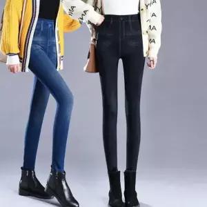 [JHP11814_51IB]여성 타이즈 블루블랙 청레깅스 데님 워싱 (29026659A)