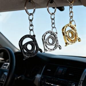 금속 창의적인 회전 엔진 키체인 자동차 오토바이 개조 스타일 키링 부품 애호가 선물