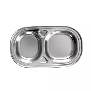 어린이 캠핑용 2구 개인 스테인레스 직사각형 스텐 식판