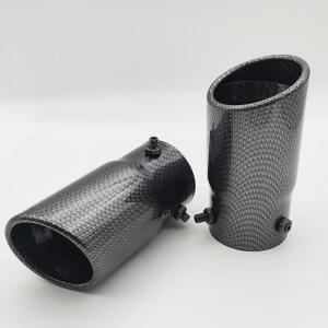 자동차 차량용 호환  배기 파이프 머플러 범용 호환 탄소 테일 팁 스테인레스 익스텐더 부품 70mm 입구 출