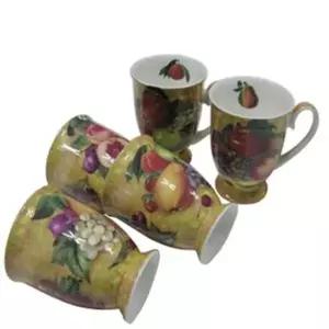 머그잔 세트 5개 과일 음료컵 신오색 찻잔 주스컵 클리어 컵