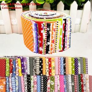 40Pcs  프린팅 6.5x50CM 바느질 재료 코튼 젤리 롤 스트립 일반 패브릭 DIY 패치 워크 퀼트 장식
