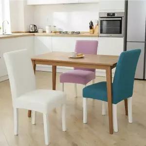 식탁 의자커버 3인 고탄력 일체형 덮개 등받이 좌석 천갈이 리폼