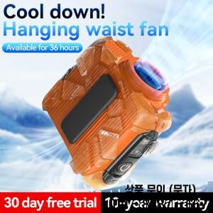 대용량 5000mAh 허리에 착용하는 클립형 선풍기 플래시 라이트가 있는 야외용 냉풍 리튬 배터리
