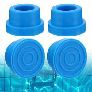 지하 수영장용 풀 사다리 범퍼 - 1.9인치 표준 튜브, 비닐 라이너와 벽을 보호하는 고무 엔드 캡, 파란색(4팩) 장착