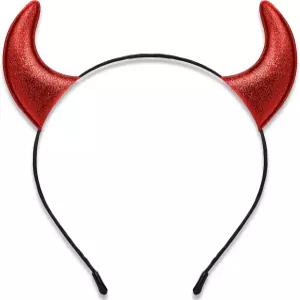 파르마77 글리터 데빌 뿔 머리띠 레드 여성 남성 의상 할로윈 팬시 드레스 코스프레 헤어밴드 빨간색