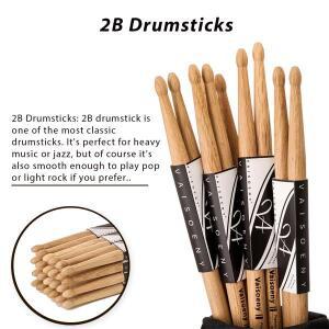 12쌍의 2B/5B 오크 우드 드럼스틱 두껍고  샤프트 록/메탈/팝 고강도 음악에 이상적 XM-2B/5B-12P