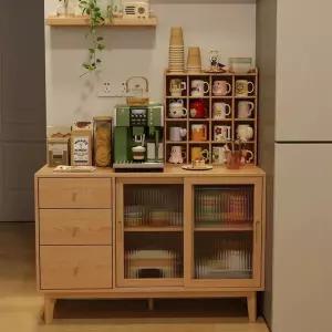 홈 카페 수납장 냉장고 홈바 옆 렌지대 컵 100x36x92cm 머그 그릇