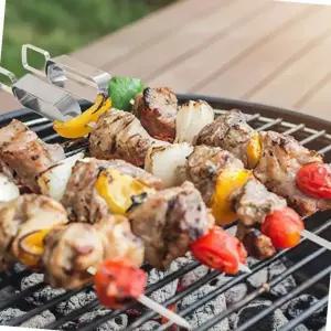 스테인리스 캠핑 바베큐 꼬치 5P 세트 슬라이드 플랫 구이 도구