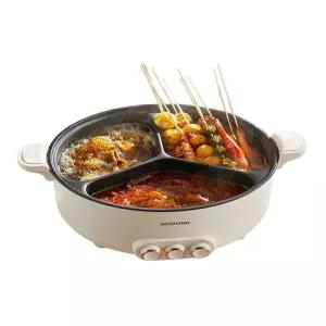 샤브샤브 압력솥(온도조절) 전골 전기 휴대용 만능냄비 분리형 전기쿠커 냄비 6리터