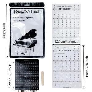 2pcs 초보자 연습용 호환 전자 오르간 자율 학습 직원 스케일 음표 스티커 88/61/54 키 피아노 키보드
