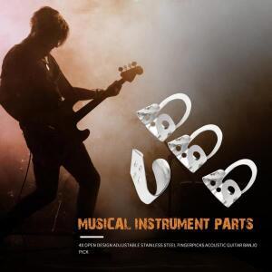 4개 금속 핑거픽 오픈 디자인 인덱스   구멍  기타 베이스 우쿨렐레용