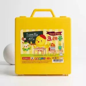 노랑병아리 손에묻지않는크레용 크레파스 동아 48색