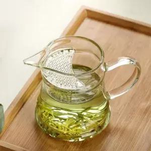 유리 찻잔 320ml 티포트 거름망 유리 숙우 세트