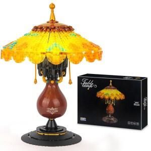 Vziimo 아이디어 테이블 램프 미니 빌딩 블록 세트, 크리에이티브 레트로 스타일 모델, 홈 데코 생일 14+ (804개)