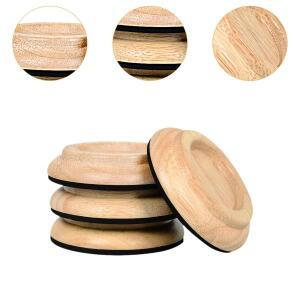 4개 피아노 캐스터 컵 발 패드 하드우드 바닥용 호환 소음 방지 논슬립 다리 받침대 업라이트 나무 코스터