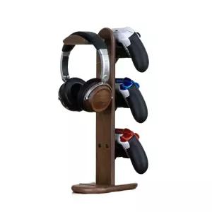 원목 헤드폰 거치대 헤드셋 지지대 걸이 정리 우드 인테리어 보관 랙