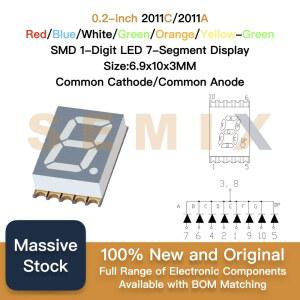 SMD 1 자리 LED 7 세그먼트 디스플레이 0 2 인치 2011C 2011A 레드 블루 화이트 그린 오렌지 옐로우 양극 6 9x10x3mm 5