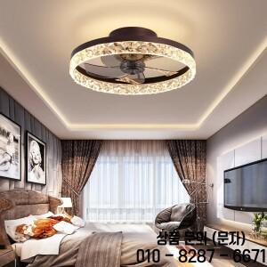 브라더 모던 천장 선풍기 조명 창의적인 알루미늄 램프 리모컨 LED 디밍 크리스탈 가정용 식당용