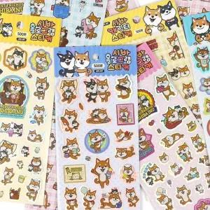 스티커 500스티커 시바캐릭터스티커 홀로그램스티커 단체선물 10개 학습 완구 친구 딸