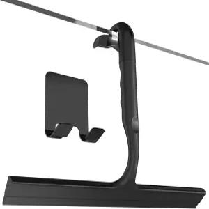 유리문용 샤워 스퀴지 후크가 달린 2-in-1 실리콘 어디에나 걸 수 있음 스트릭 프리 욕실 유리 타일 벽