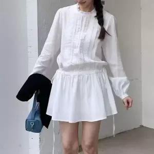 [하프클럽/]여자 레이스 프릴 스트링 코튼 미니원피스