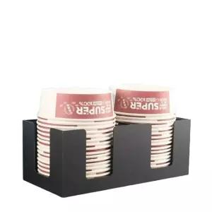 모던 2칸 블랙 수 무인라면가게 종이컵 15cm 라면용기 그릇 선반 직경 한강