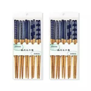 대나무 수저세트 우드 젓가락 스타일식기 5P 2세트 라면우드젓가락