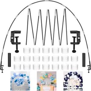 생일 결혼식 이벤트 파티 용품 졸업식 장식용 풍선 아치 키트 테이블 스탠드 블랙