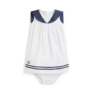 폴로 베이비 여아 코튼 인터로크 세일러 드레스 앤 블루머 AS862510