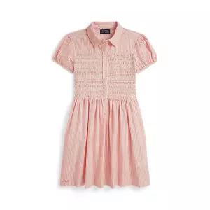 폴로 키즈 여아 7-16세 스트라이프 코튼 시어서커 드레스 AS862528