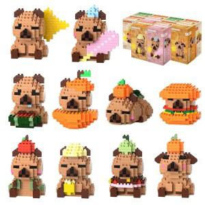 아이블로타임 카피바라 마이크로 빌딩 세트 이스터 10팩 미니 동물 벽돌 파티, 굿이백 스터퍼 전시 선물 크리스마스 생일 14세+
