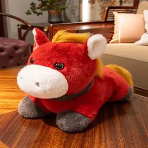 말 모양 수면 봉제 인형쿠션 귀여운 선물용 동물인형 안고 자는 애착용 소프트 헝겊 인형
