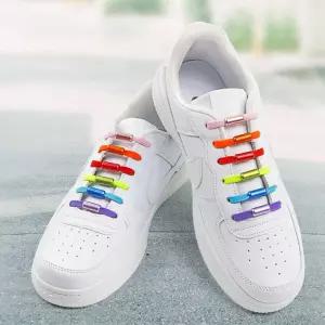 매듭없는 고무 탄성 신발끈 고정 고무줄 운동화끈 tLd1+6ZzR