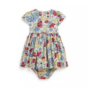 폴로 베이비 여아 플로럴 코튼 포플린 드레스 앤 블루머 AS862734