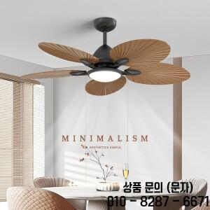 미국 복고풍 천장 팬 라이트 모조 바나나 잎 원격 제어 조용한 현대 실내 가정용 전기