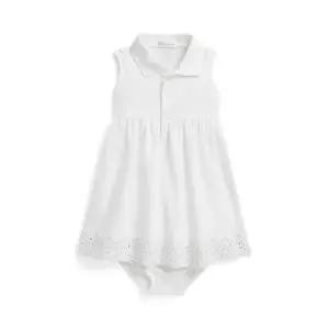 폴로 베이비 여아 아일릿 스트레치 메시 드레스 앤 블루머 AS862844
