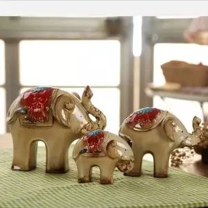 인테리어 코끼리 세트 거실 테이블 도자기 장식 소품