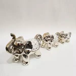 보석 코끼리 3P 골드 인테리어 도자기 테이블 장식 소품