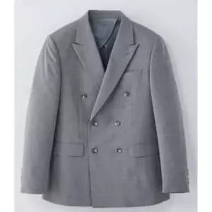 [하프클럽/에스티코]그레이 울혼방 솔리드 더블 수트 정장 SSJWB65SET