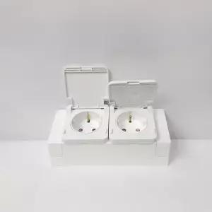 위너스 국산 빌트인콘센트 노출2구 커버형 인테리어 가구 싱크대 상부장 콘센트