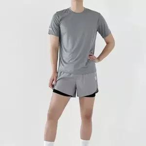 남성 땀흡수 운동 신축성 지퍼 뒷포켓 트렌디 아이스 반팔 레깅스 3부 쇼츠