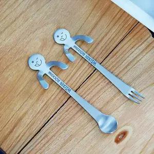 스텐 윙크 컵걸이 티스푼 티포크 택1 카페 디저트 귀여운포크