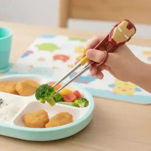 [홈앤키즈]마블 아이언맨 입체 교정용 스텐젓가락 1단계 유아 아기 연습용 어린이집 유치원 오른손용