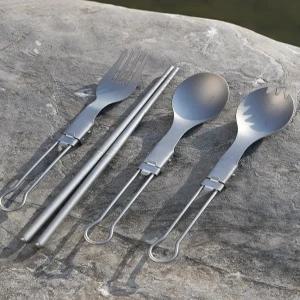 캠핑수저세트 접이식 티타늄 숟가락 젓가락 야외 경량