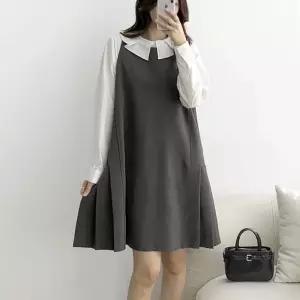 여자 하객룩 플리츠 A라인 빅사이즈 민소매 미니원피스