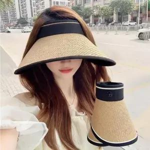 자외선차단모자 라탄 돌돌이 썬캡 자외선 차단 시원한 여름 썬햇