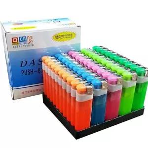 일회용 라이터 버튼식 휴대용 생활용 전자식 라이터 캠핑 소형 박스 재떨이 바베큐 주방 담배