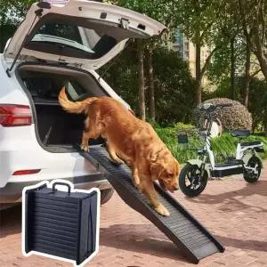 강아지 슬라이드 계단 개 스텝 사다리 블랙 이동 접이식 반려견 차량